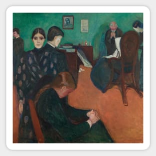 Death in the Sickroom by Edvard Munch Sticker